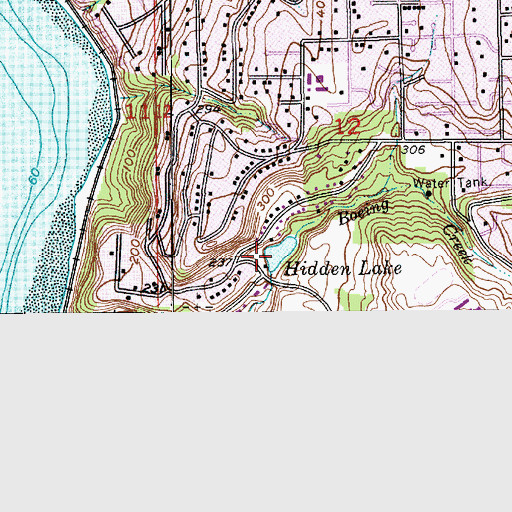 Topographic Map of Hidden Lake, WA