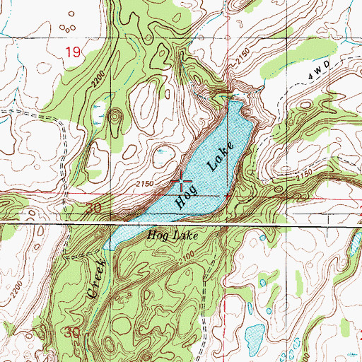 Topographic Map of Hog Lake, WA