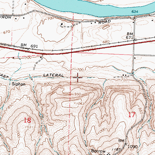 Topographic Map of Mabton East Lateral, WA