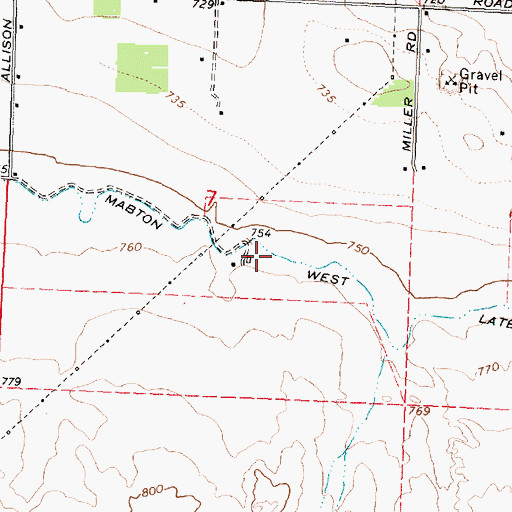 Topographic Map of Mabton West Lateral, WA
