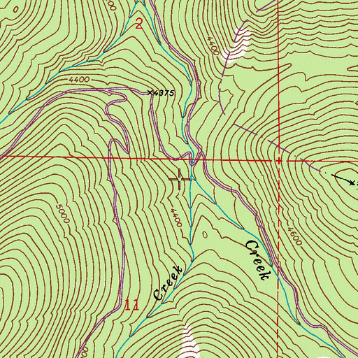 Topographic Map of Onota Creek, WA