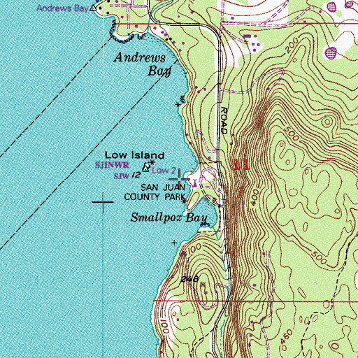 Topographic Map of San Juan Park, WA