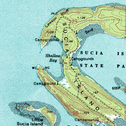 Topographic Map of Sucia Island State Park, WA