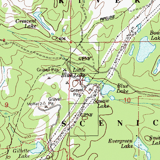 Topographic Map of Little Blue Lake, WA