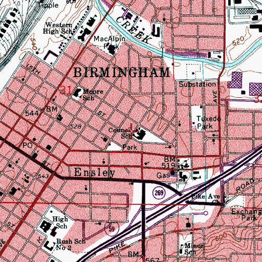 Topographic Map of Corinthian Baptist Church, AL