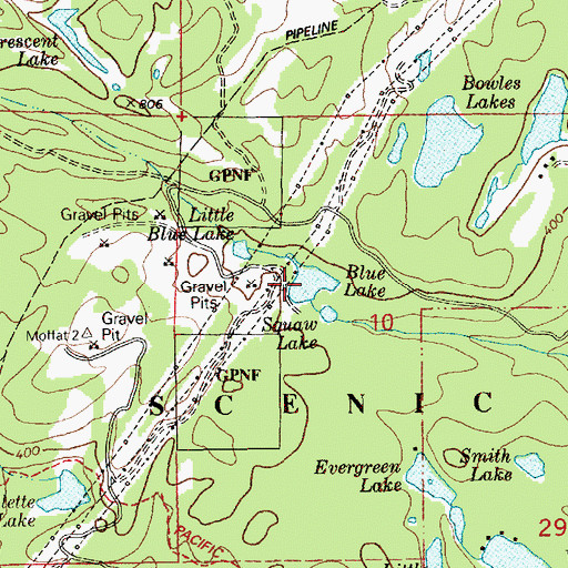 Topographic Map of Blue Lake, WA
