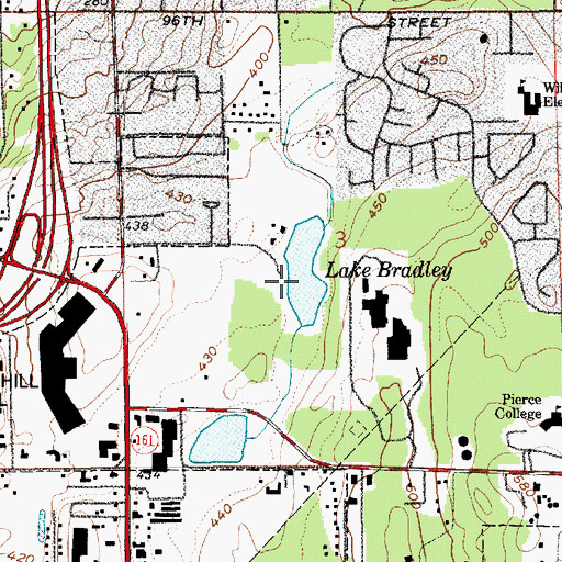 Topographic Map of Lake Bradley, WA
