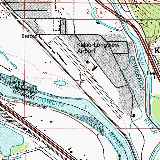 Topographic Map of Southwest Washington Regional Airport, WA