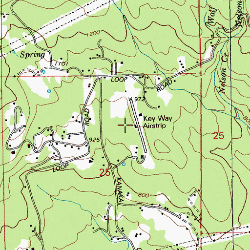 Topographic Map of Key Way Airport, WA