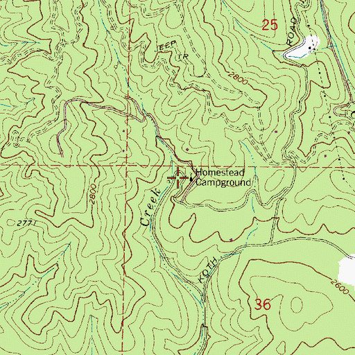 Topographic Map of Homestead Campground, WA