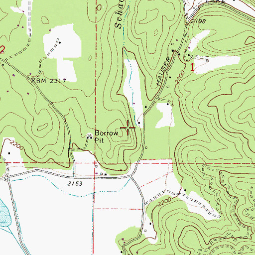 Topographic Map of Shackle Creek, WA