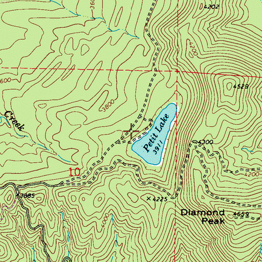 Topographic Map of Petit Lake Campground, WA