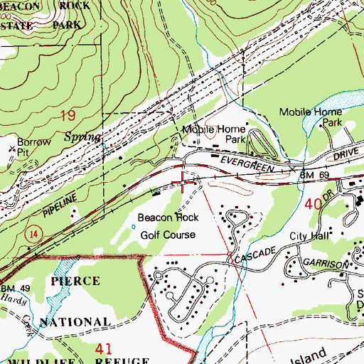 Topographic Map of Greenleaf, WA