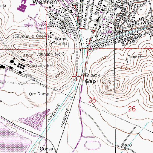 Topographic Map of Black Gap, AZ