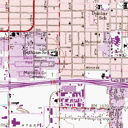Topographic Map of Tocha Park, AZ
