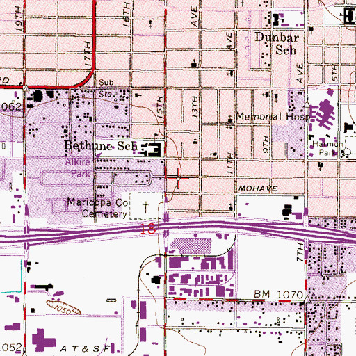 Topographic Map of Tocha Park, AZ