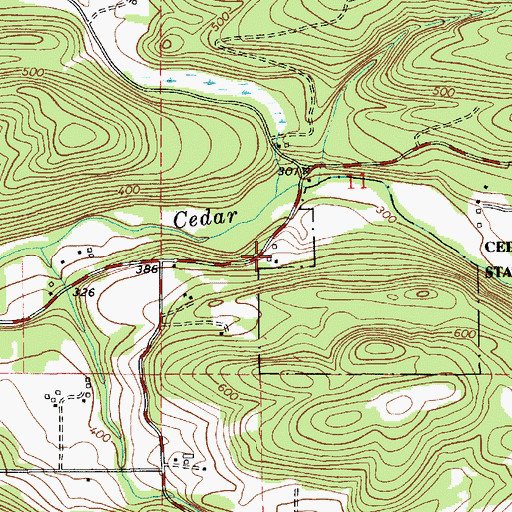 Topographic Map of Cedarville, WA