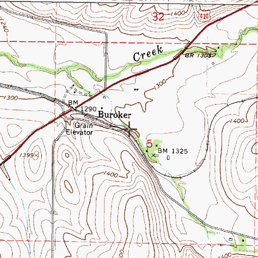 Topographic Map of Spring Creek, WA