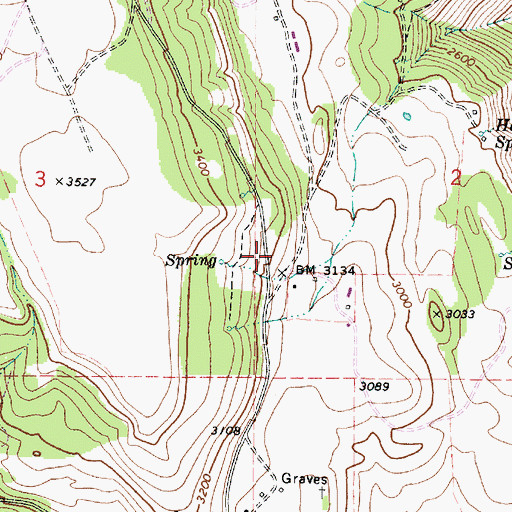 Topographic Map of Green School, WA