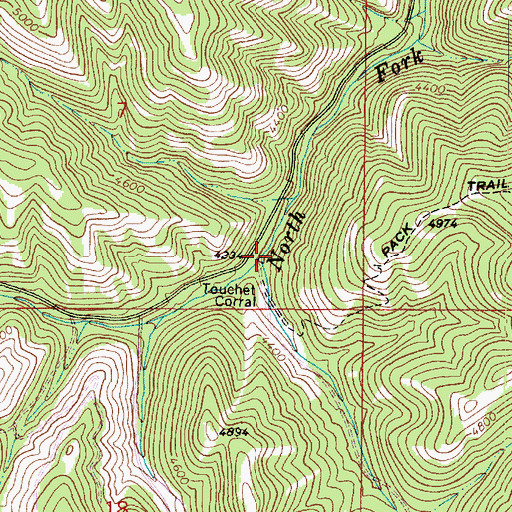 Topographic Map of Touchet Sno-Park, WA