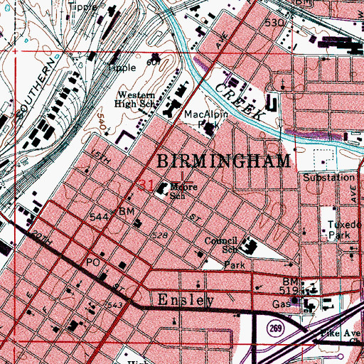 Topographic Map of Macedonia Missionary Baptist Church, AL