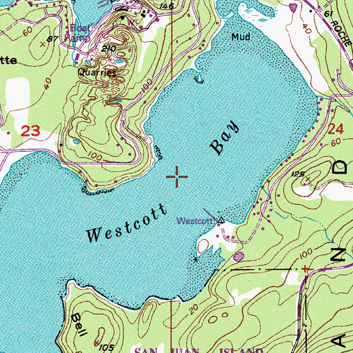 Topographic Map of Westcott Bay, WA