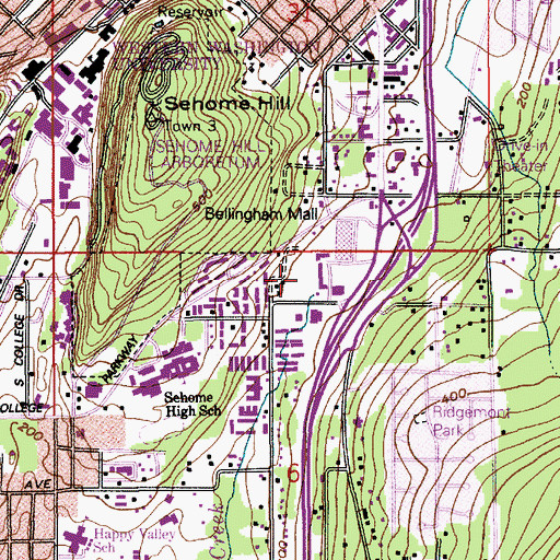 Topographic Map of Western Washington University, WA
