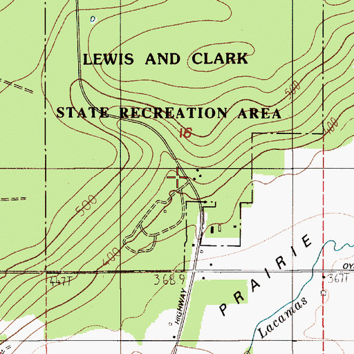 Topographic Map of Mount Saint Helens Visitors Center, WA