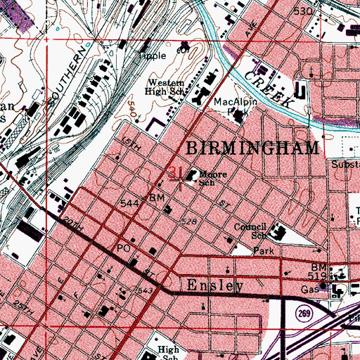 Topographic Map of Latter Day Apostolic Church of God, AL