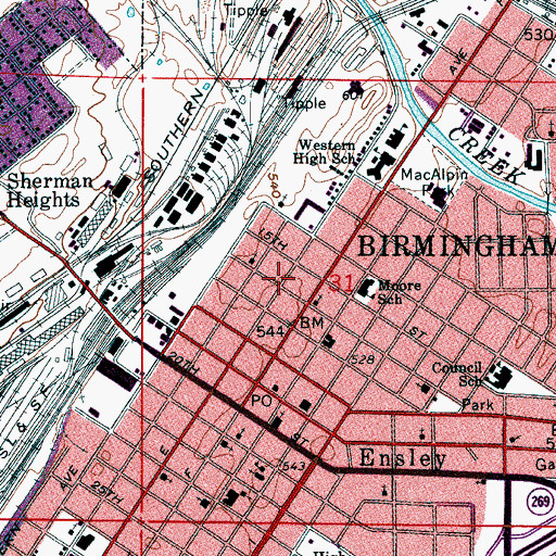 Topographic Map of Friendship Primitive Baptist Church Number One, AL