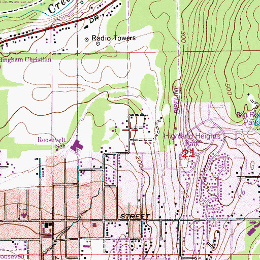 Topographic Map of Alabama Hill, WA
