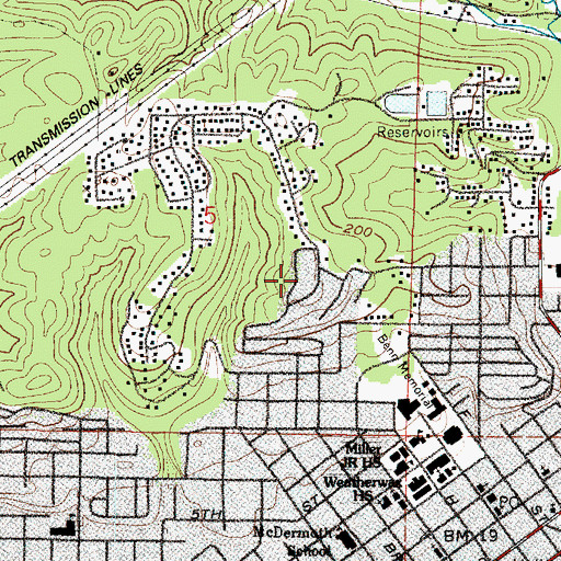 Topographic Map of Bel-Aire, WA