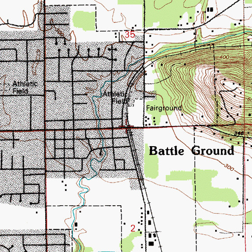 Topographic Map of Battle Ground Fairgrounds, WA