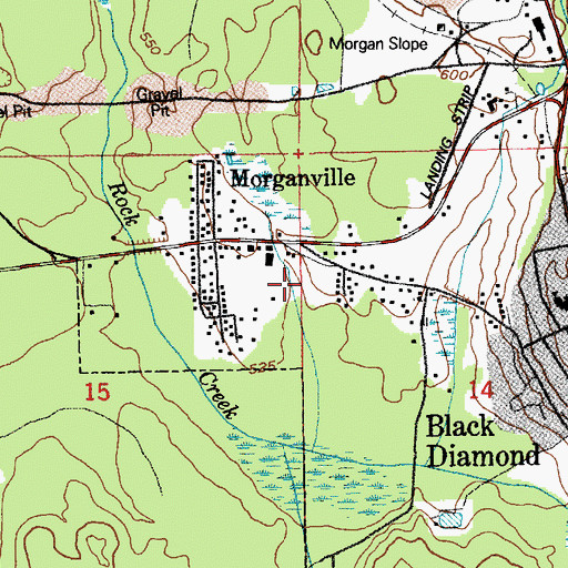 Topographic Map of Black Diamond Cemetery, WA