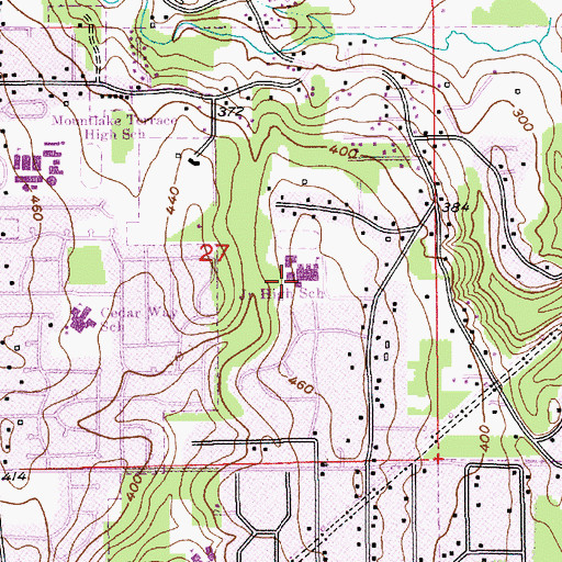 Topographic Map of Brier Junior High School, WA