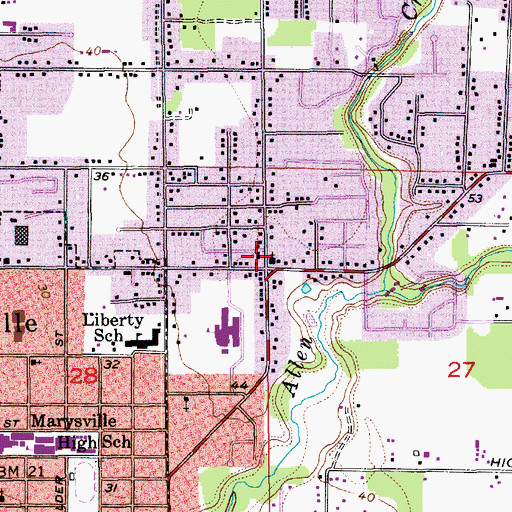 Topographic Map of Bethlehem Christian School, WA