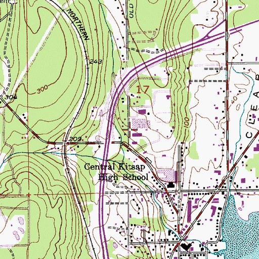 Topographic Map of Central Kitsap Junior High School, WA