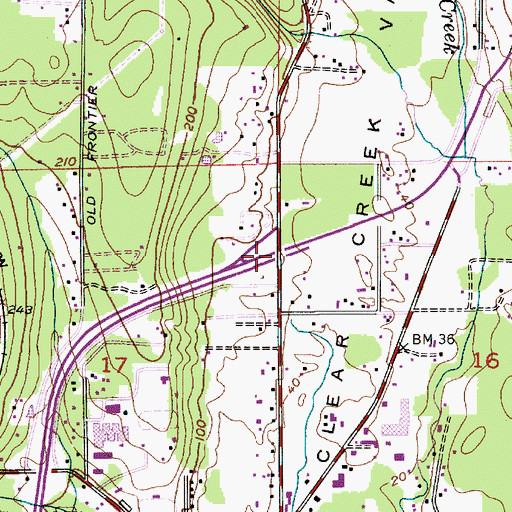 Topographic Map of Clear Creek Interchange, WA
