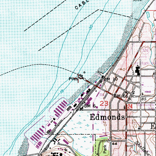 Topographic Map of Edmonds Underwater Park, WA