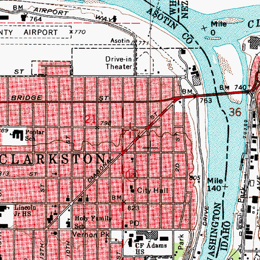 Topographic Map of Foster Park, WA
