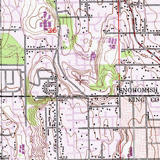 Topographic Map of Firdale, WA