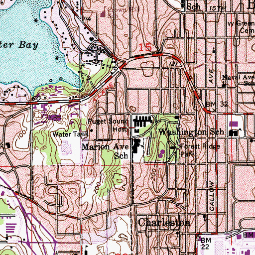 Topographic Map of F H Morgan Childrens Center, WA