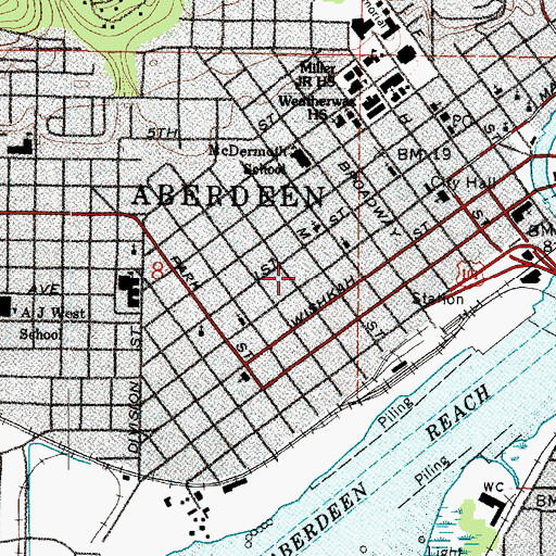 Topographic Map of Franklin Field, WA