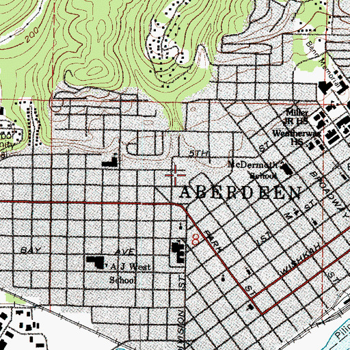 Topographic Map of Finch Playfield, WA