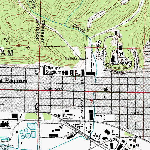 Topographic Map of Grays Harbor Seventh Day Adventist School, WA
