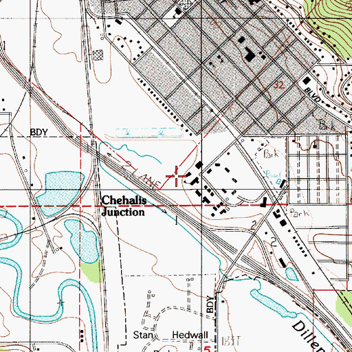 Topographic Map of Green Hill School, WA