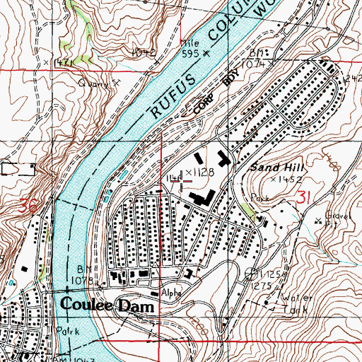 Topographic Map of Greene Memorial Field, WA