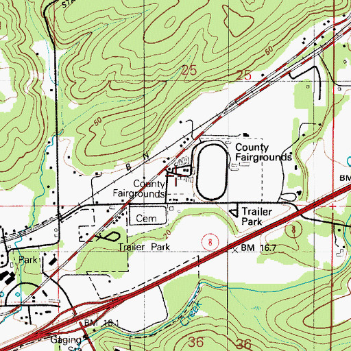 Topographic Map of Grays Harbor County Fairgrounds, WA