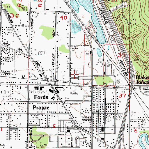 Topographic Map of Greenwood Memorial Park, WA