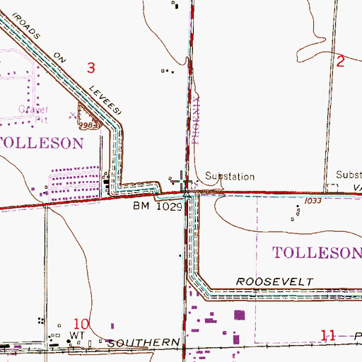 Topographic Map of Tolleson Substation, AZ